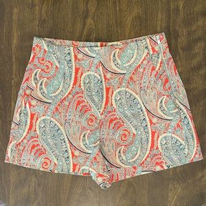 Zara high waisted pattern shorts. Size M.